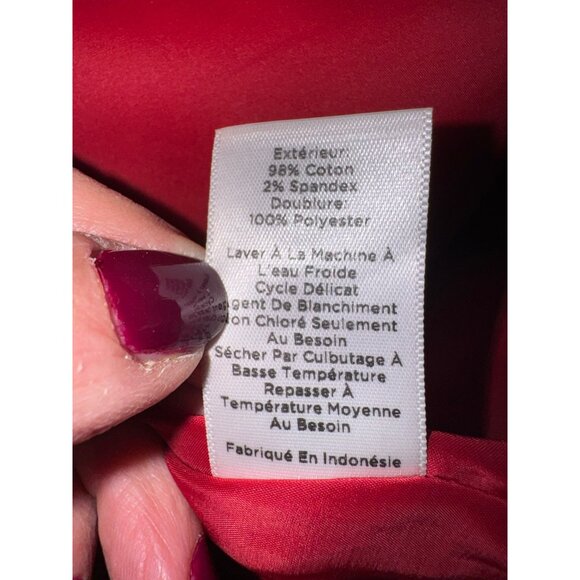 Talbots Red Floral Sleeveless Dress 14W Cotton/Spandex Pockets Boho Cottage Core - Picture 8 of 12